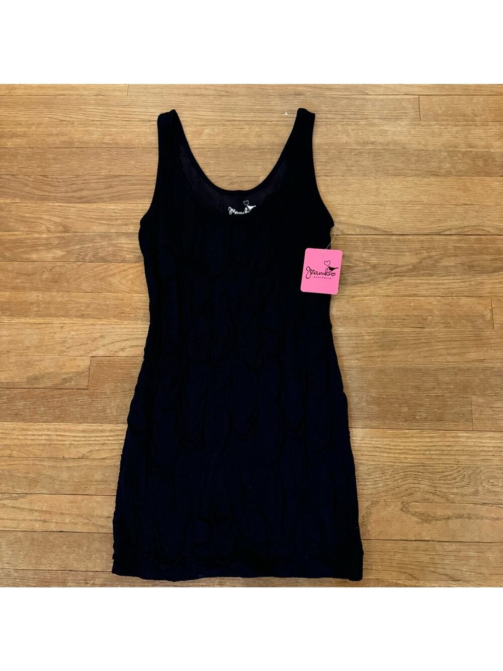 NWT Mambi black tank style mini sheath dress size large L
 b28
